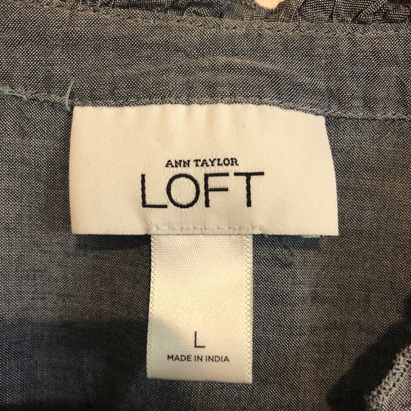 SOLD!! LOFT Embroidered Henley Top - Picture 8 of 8